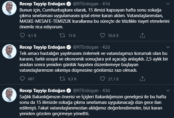 erdoğan twitter açıklaması